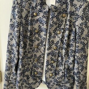 Tommy Hilfiger Floral Jacquard Military-Style Jacket 🌸